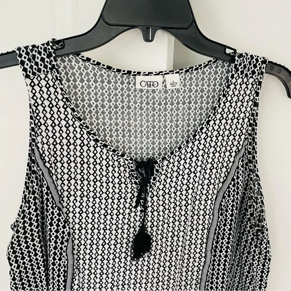 Cato Sleeveless Top Black White Size L - Picture 2 of 10
